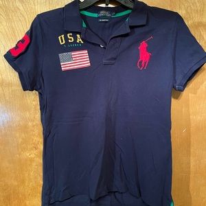 Navy blue USA ralph lauren polo shirt